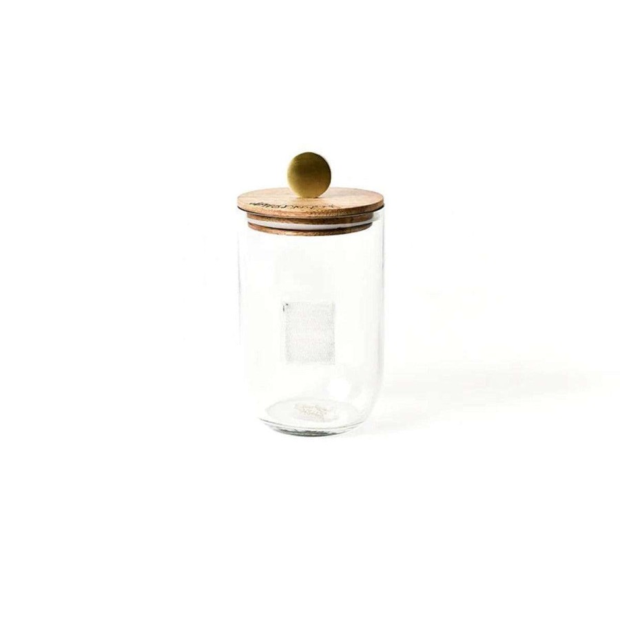 Happy Everything Decorative Containers | Mini Wooden Lid Glass Jar By Happy Everything!