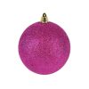 Farrisilk Ball Ornaments | Fuchsia Glitter Ball Ornament, 4"