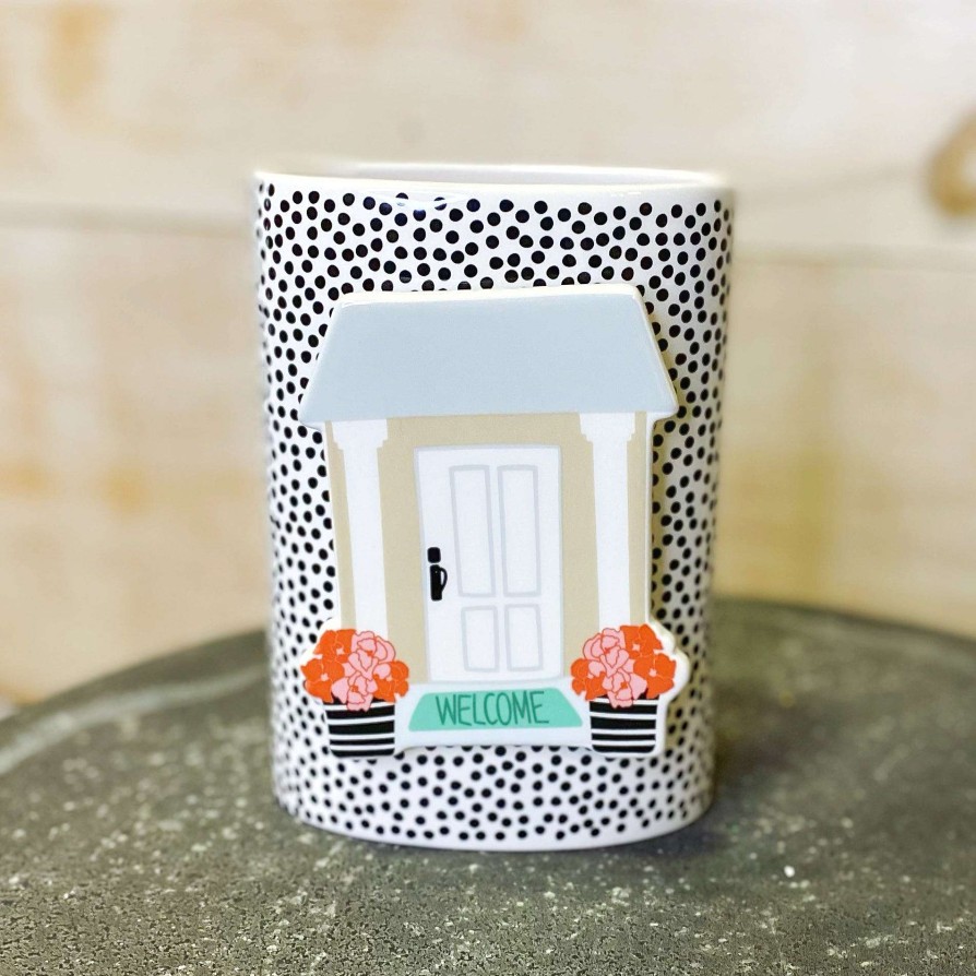 Happy Everything Diy Containers | Black Small Dot Oval Vase By Happy Everything!