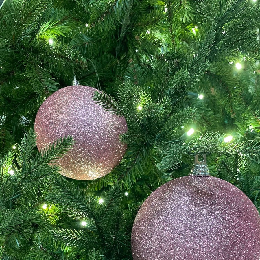 Farrisilk Ball Ornaments | Dusty Rose Glitter Ornament, 6"