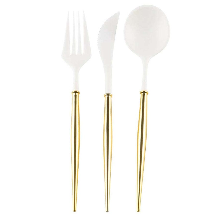Sophistiplate Kitchen & Dining | Bella Cutlery, White & Gold