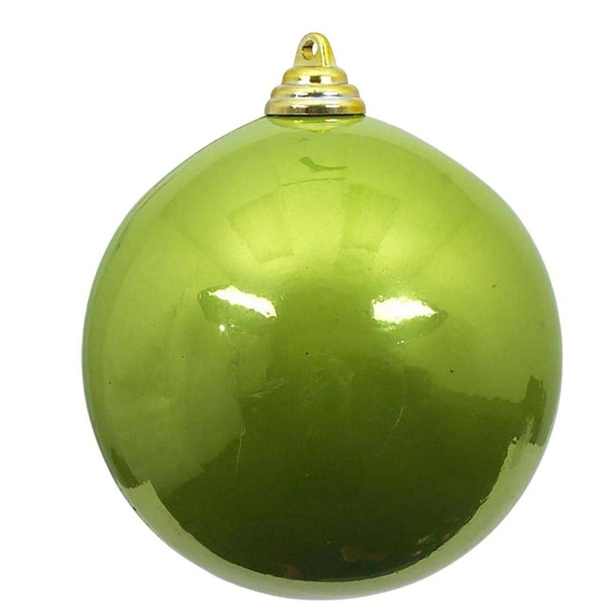 Farrisilk Mardi Gras | Lime Green Candy Apple Ball Ornament, 6"