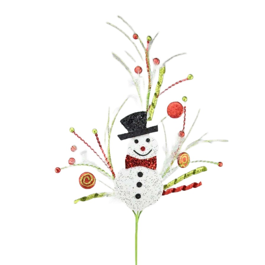 Craig Bachman Sprays | Snowman Sequin Twig Pick