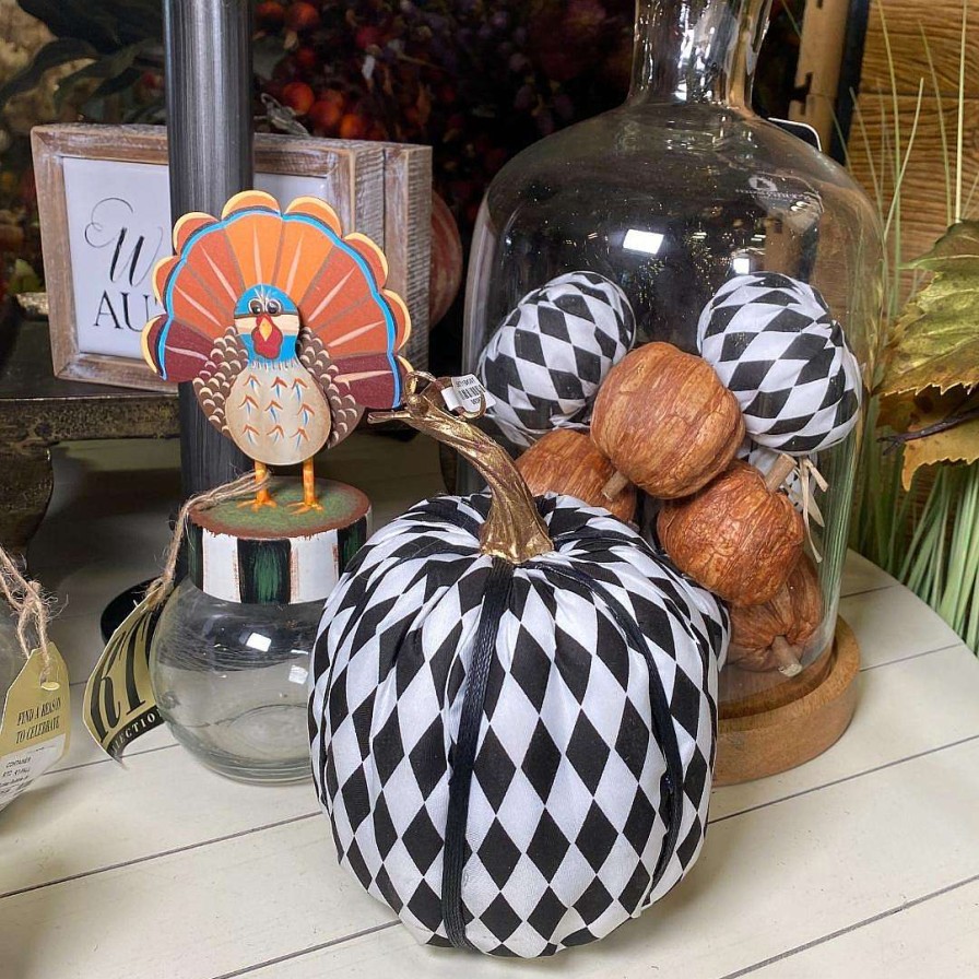 Liberty Floral Figurines | Fabric Harlequin Pumpkin, Large