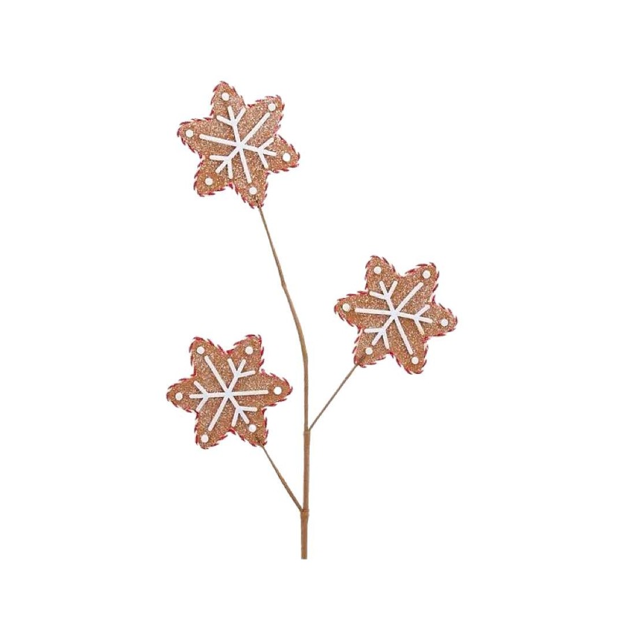 Kurt S. Adler Floral | Gingerbread Star Spray, 28"