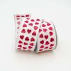 Farrisilk Ribbon | Hearts On White Ribbon, 2.5" X 10Yd