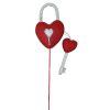 Liberty Floral Sprays | Red Bling Heart Lock & Key Spray