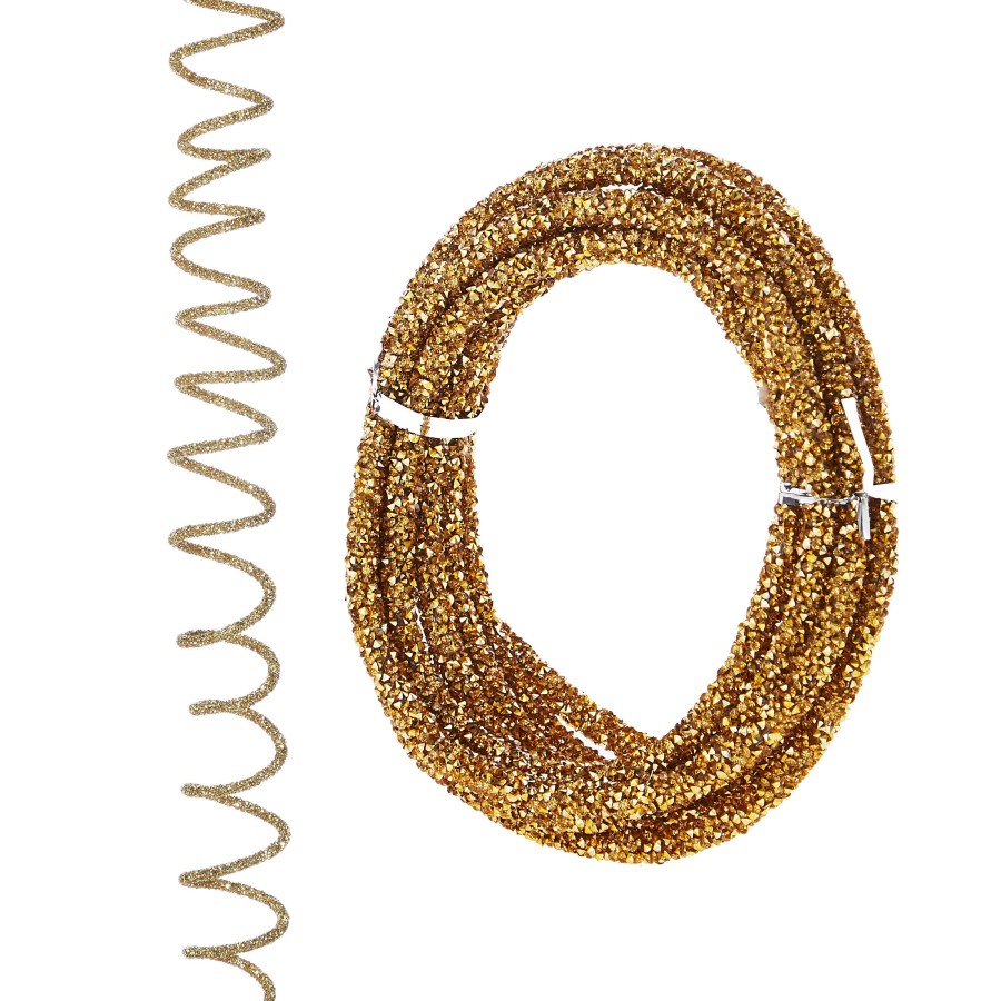 RAZ Garlands | Gold Glittered Rope Garland, 10'