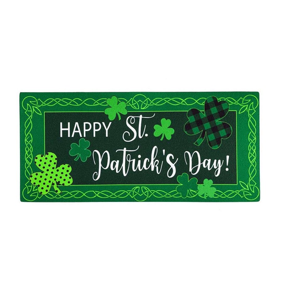 Evergreen St. Patrick'S Day | St. Patrick'S Patterned Shamrock Mat Insert