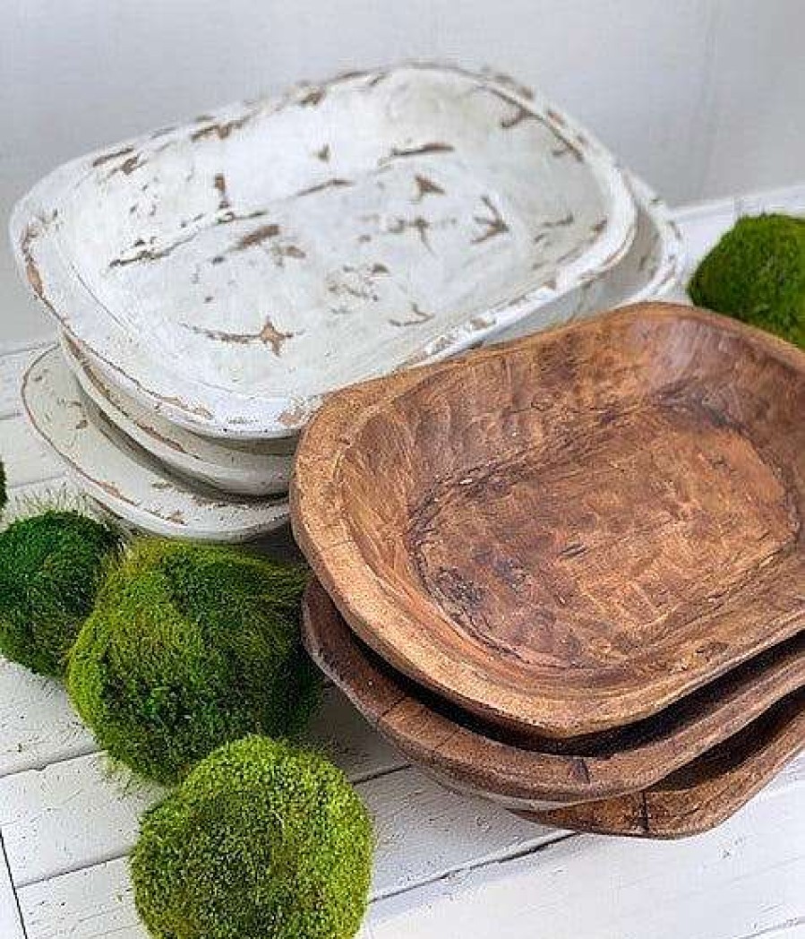 Forever Green Art Diy Containers | Medium Carved Dough Bowl