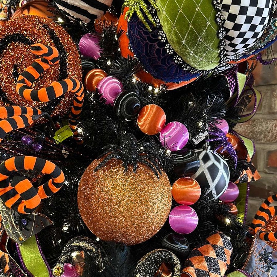 Glitterville Wall Decor | Halloween Silk Ball Garland By Glitterville, Large