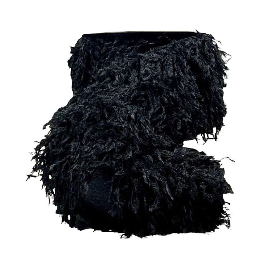 D. Stevens Halloween | Ostrich Feather Black Ribbon, 4" X 10Yd