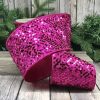 D. Stevens Ribbon | Hot Pink Metallic Sequin Ribbon, 4" X 10Yd