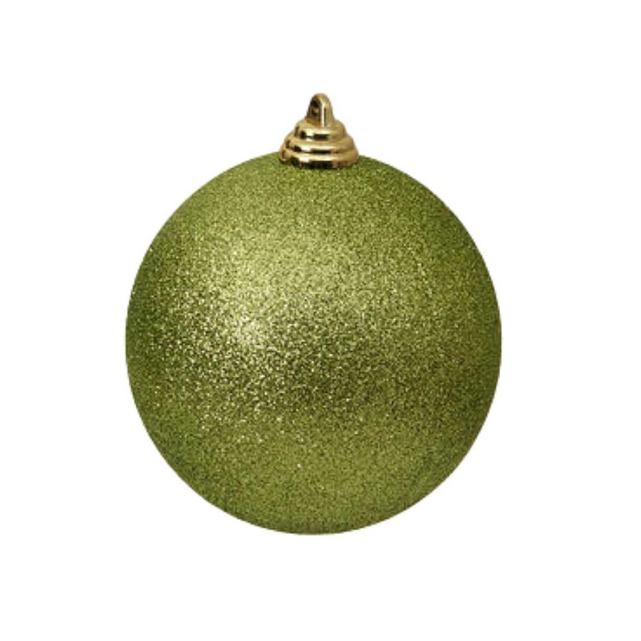 Farrisilk Spring | Lime Green Glitter Ball Ornament, 4"