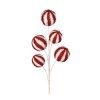 Regency Floral | Sequin Sparkle Red And White Ball Pick