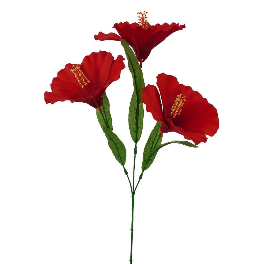 Liberty Floral Floral Decor | Red Hibiscus Spray, 27"