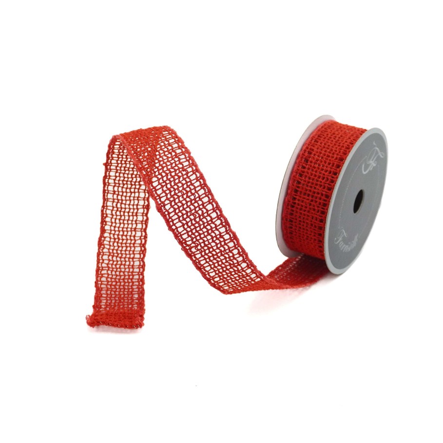 Farrisilk Ribbon | Red Vibrant Weave Ribbon, 1.5" X 10Yd