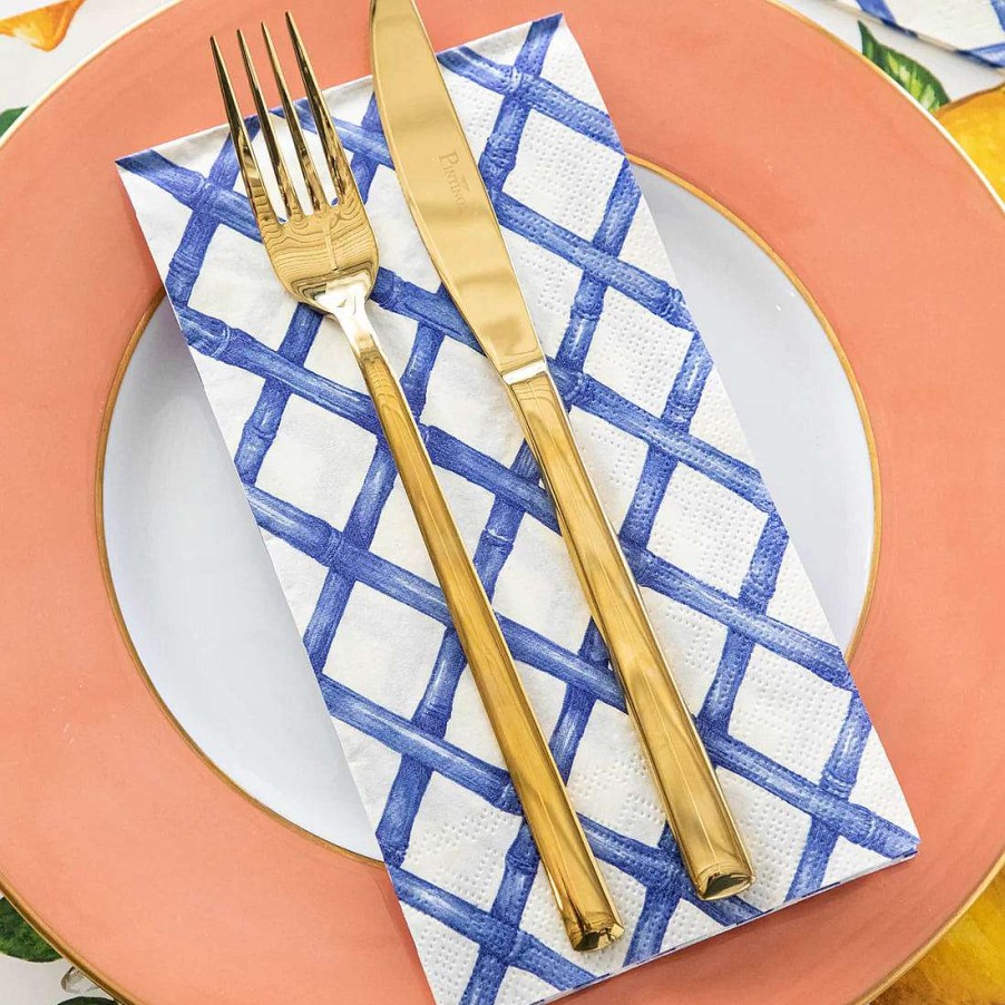 Hester & Cook Party Diy | Blue Lattice Guest Napkin Set