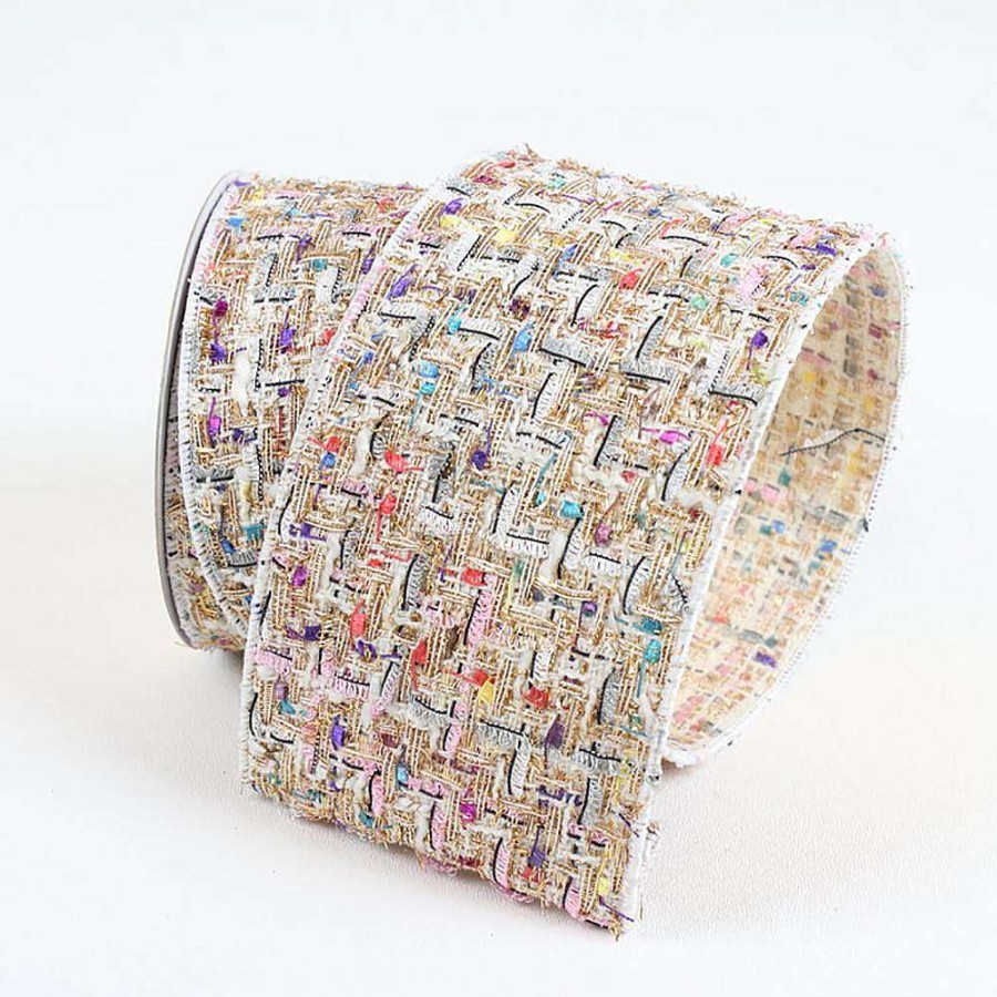 Farrisilk Ribbon | Eclectic Light Multi-Colored Ribbon 4"X10Yd