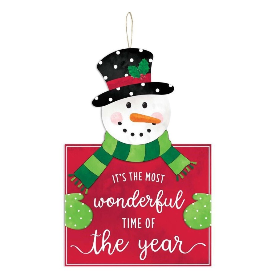 Craig Bachman Table Decor | Wonderful Time Snowman Sign