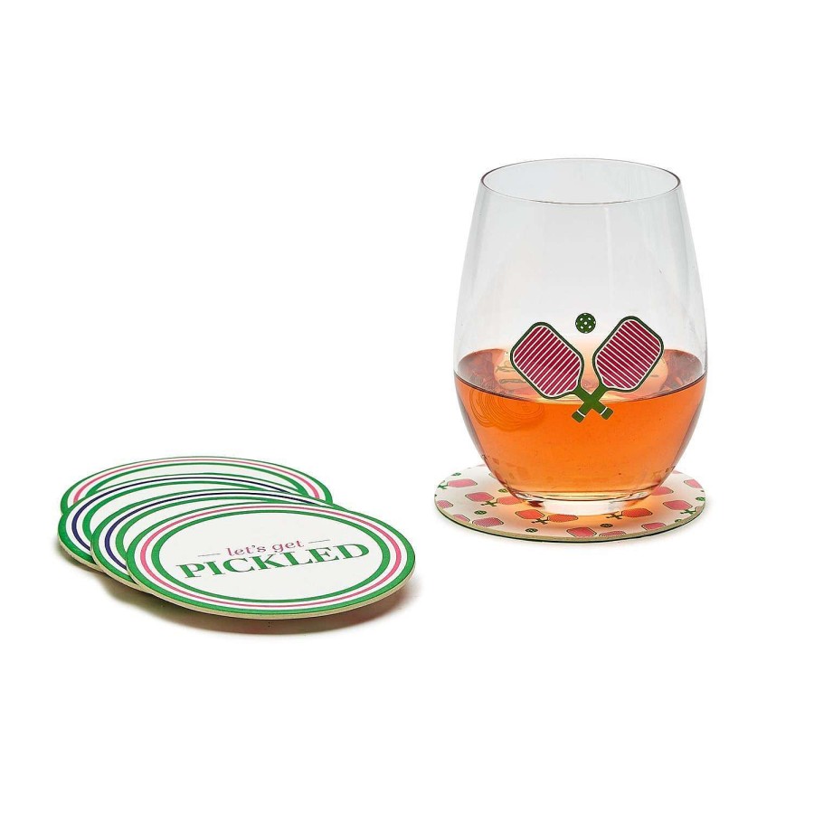 Two's Company Kitchen & Dining | Pickleball Paper Coasters In Gift Box