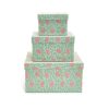 Two's Company Table Decor | Floral Block Print Nesting Boxes