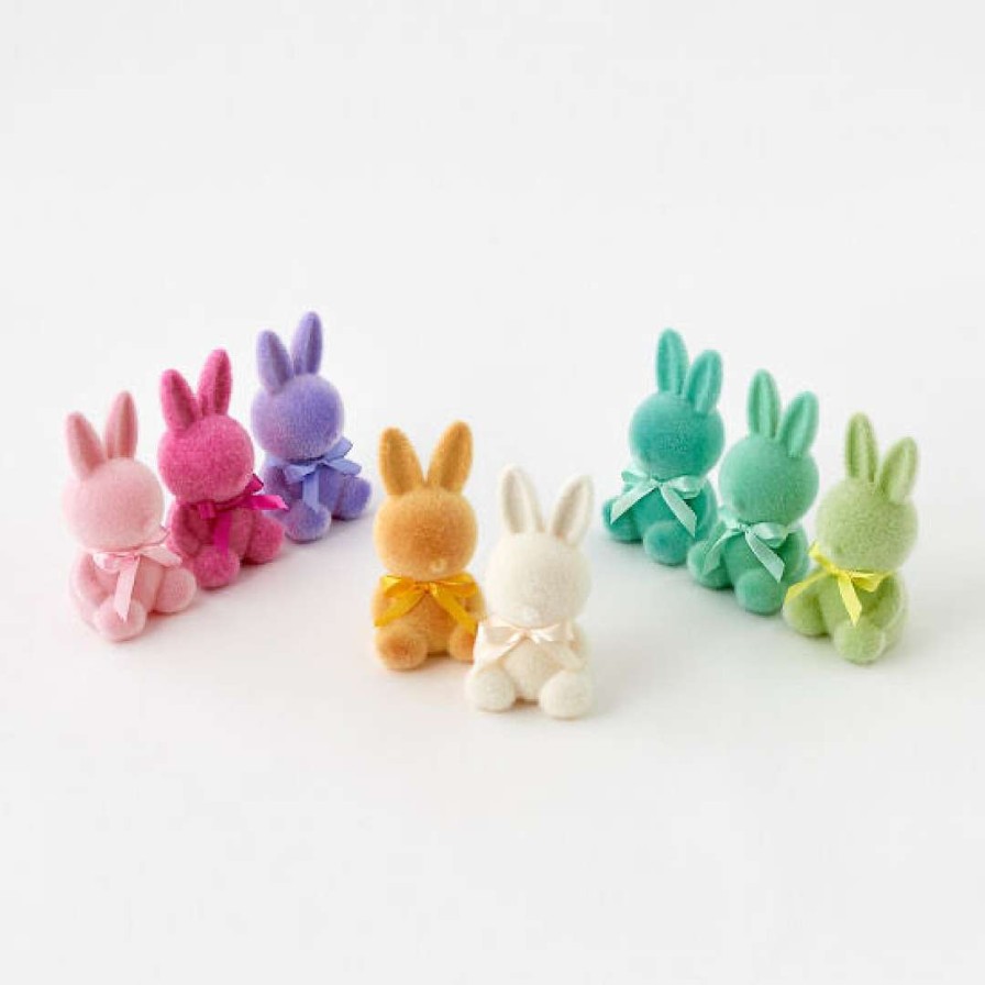 180 Degrees Table Decor | Flocked Sitting Bunny, Small