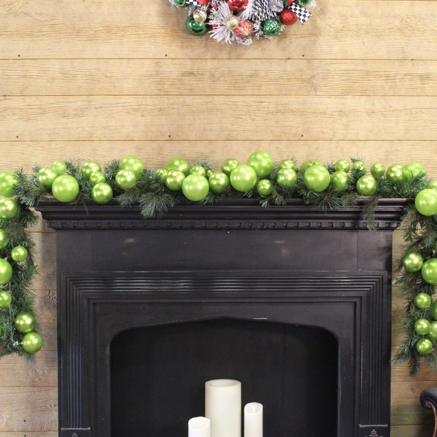 Farrisilk Spring | Lime Green Ball Garland, 10'