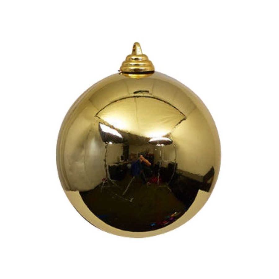 Farrisilk Mardi Gras | Gold Shiny Ball Ornament, 8"