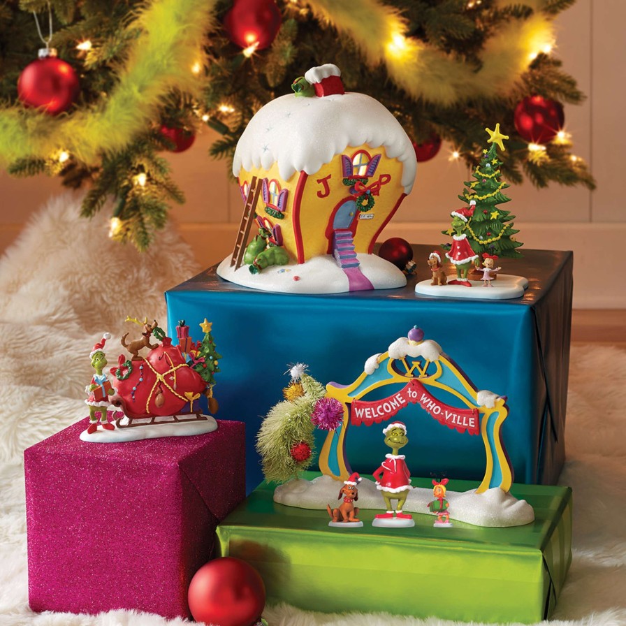 Department 56 Table Decor | Grinch, Max, & Cindy-Lou Who, Dept. 56 Village