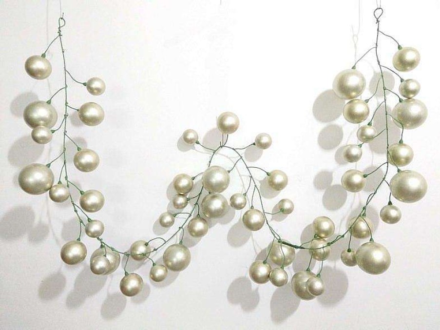 Farrisilk Happy New Year | Platinum Ball Garland, 10'