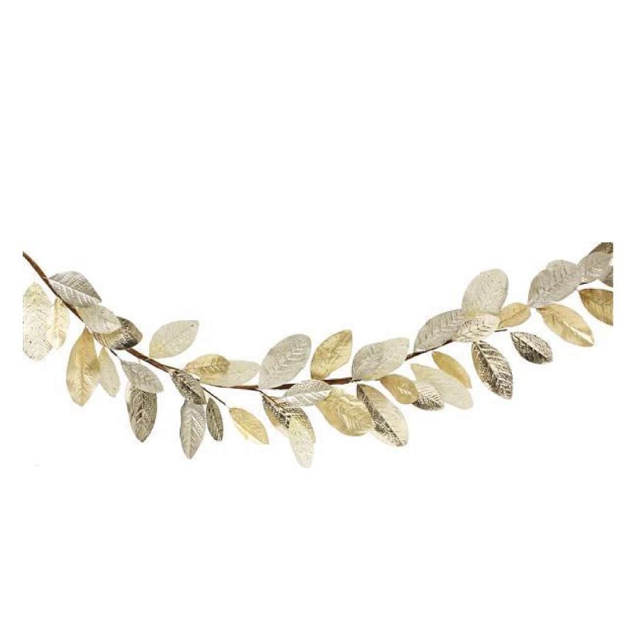 Craig Bachman Wall Decor | Mixed Metallic Magnolia Leaf Garland