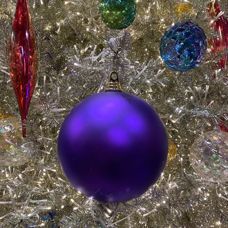 Farrisilk Mardi Gras | Purple Matte Ball Ornament, 6"