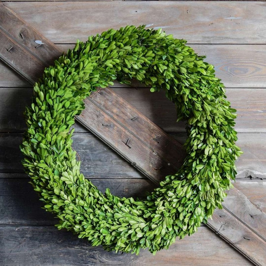 Mills Floral Company Spring | Preserved Boxwood Country Manor Wreath, 24"