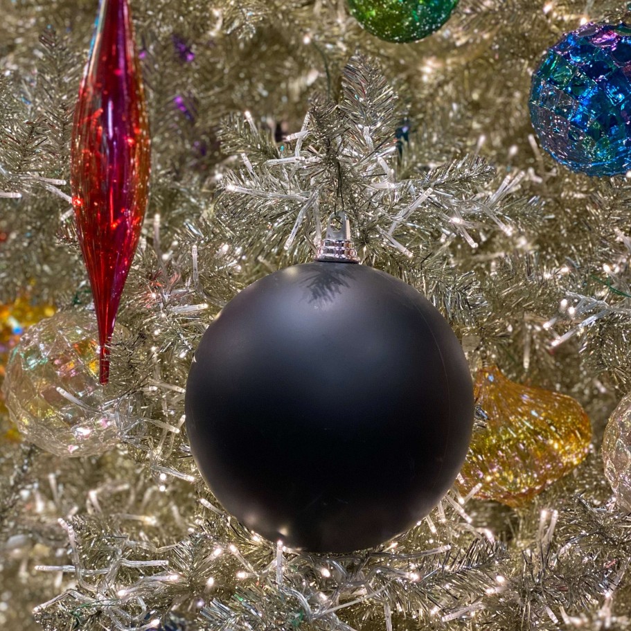 Farrisilk Happy New Year | Black Matte Ball Ornament, 8"