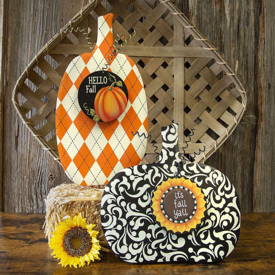 The Round Top Collection Wall Decor | Black Fall Charm Pumpkin