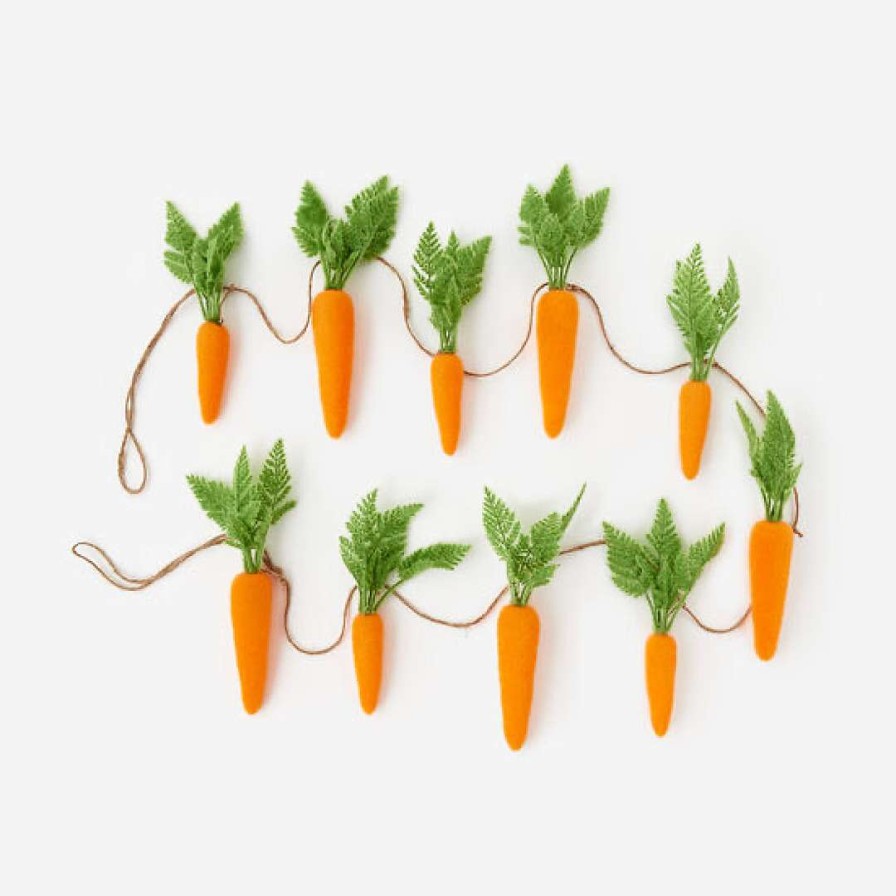 180 Degrees Garlands | Flocked Carrot Garland