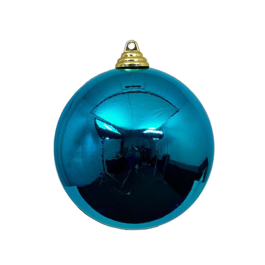 Farrisilk Ball Ornaments | Turquoise Shiny Ball Ornament, 8"