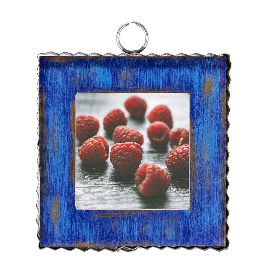 The Round Top Collection Table Decor | Pie Crust Photo Frame, Blue Mini Gallery Art