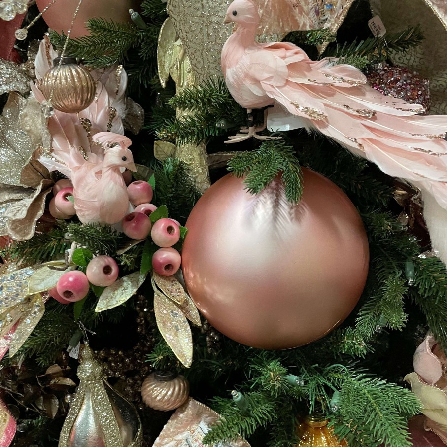 Farrisilk Ball Ornaments | Dusty Rose Matte Ornament, 8"