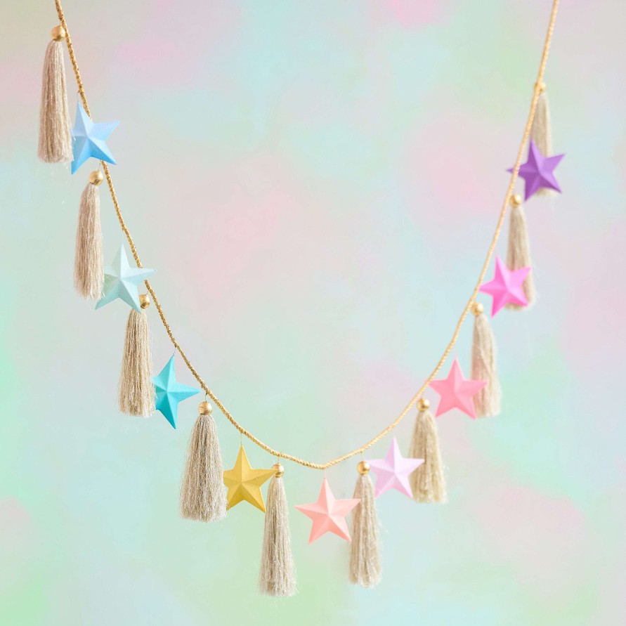 Glitterville Party Diy | Rainbow Star Garland By Glitterville