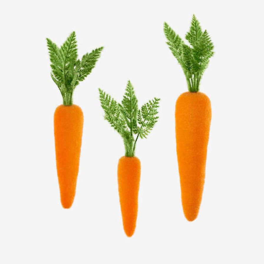 180 Degrees Figurines | Flocked Orange Carrot