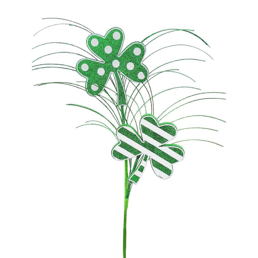 Liberty Floral St. Patrick'S Day | Polka Dot Stripe Clover Spray