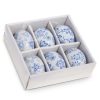 RAZ Table Decor | Box Of 6 Blue Floral Eggs