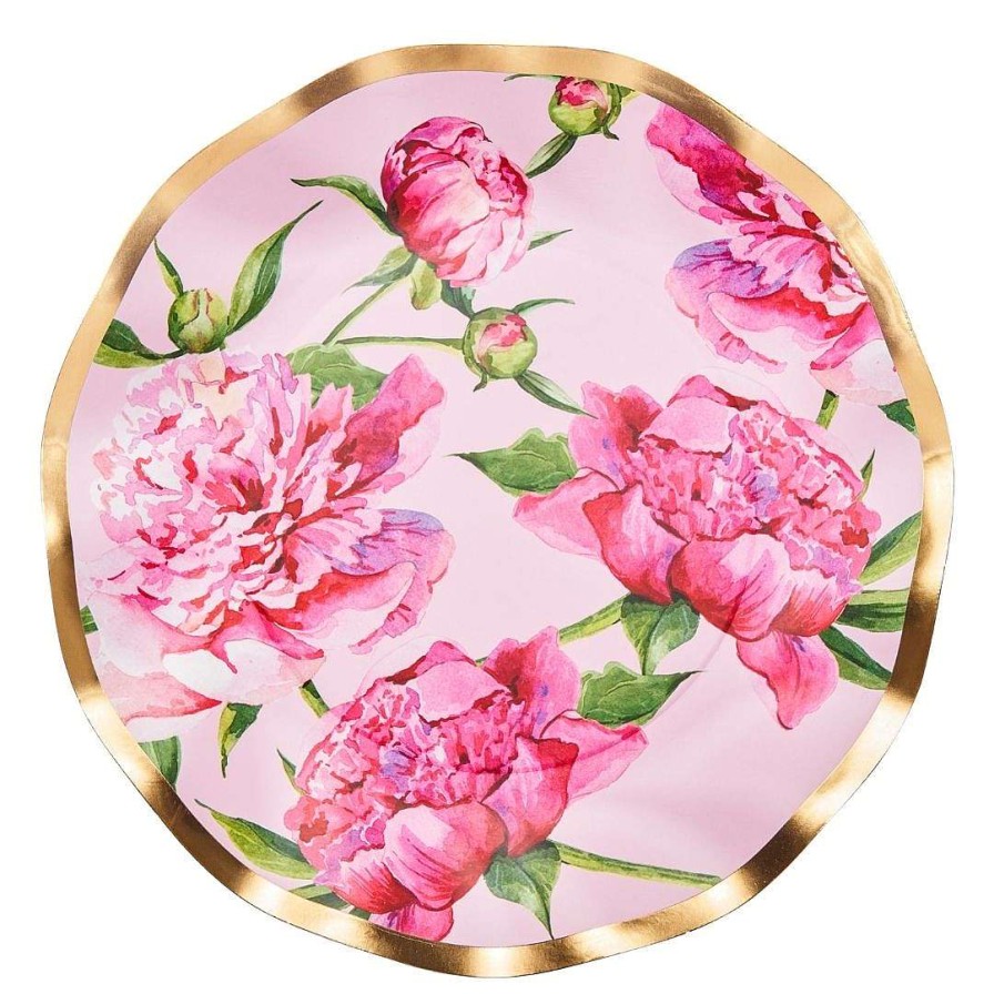 Sophistiplate Celebrate Baby | Wavy Salad Plate, Pink Peonies