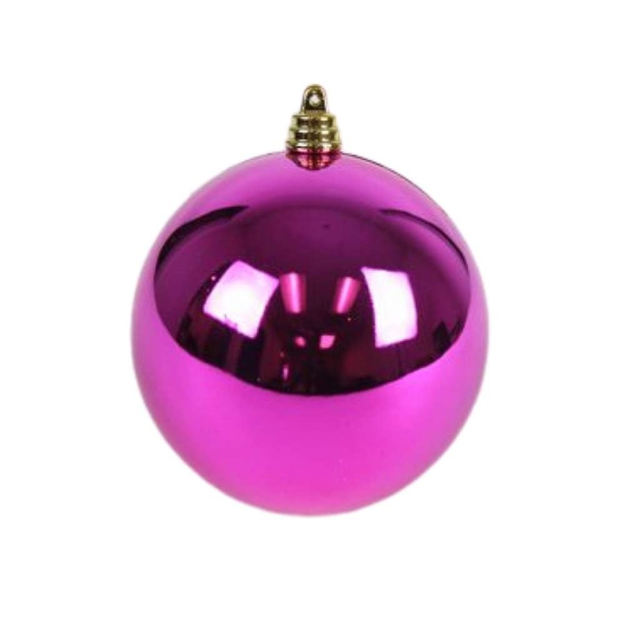 Farrisilk Ball Ornaments | Fuchsia Shiny Ball Ornament, 6"