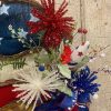 Liberty Floral Sprays | Red, White, Blue Glitter Pom Spray