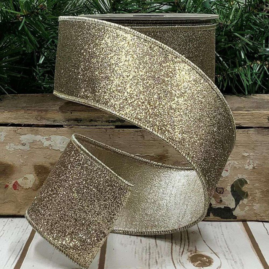 D. Stevens Mardi Gras | Gold And Silver Glitter Metallic Ribbon, 2.5" X 10Yd