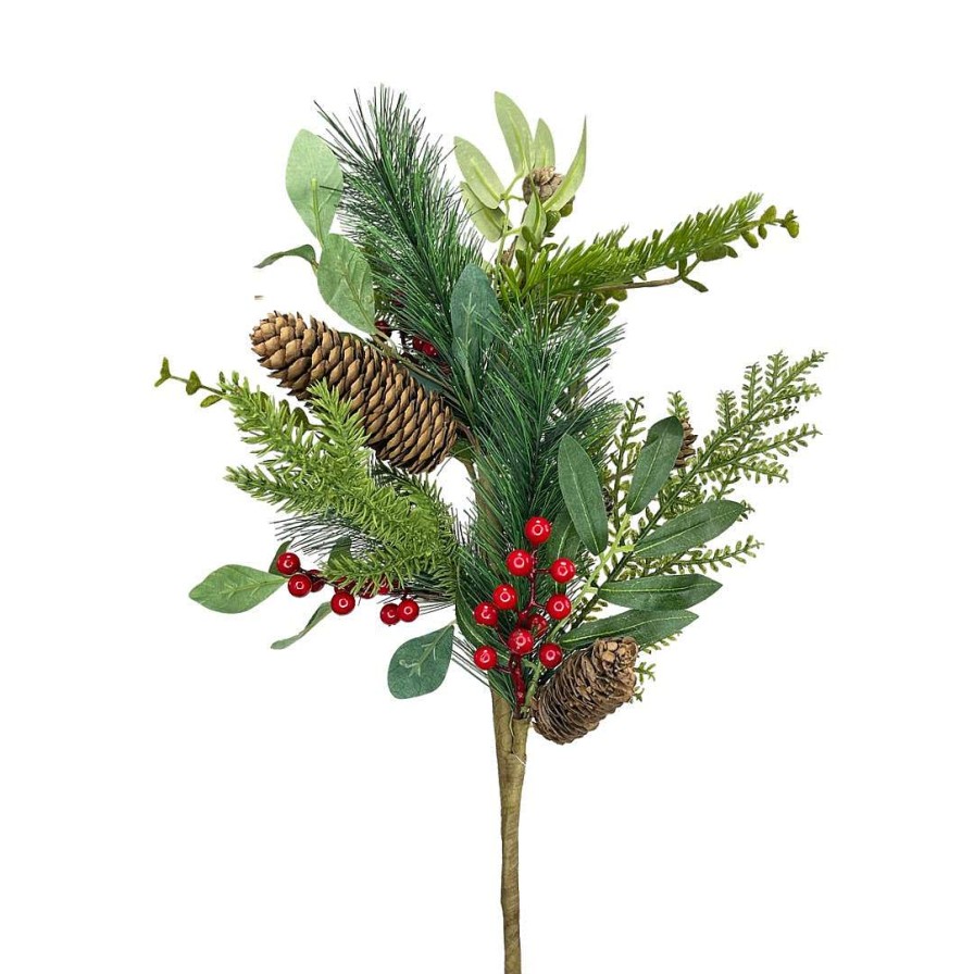 Direct Export Co. Floral Decor | Mixed Pine Berry Spray