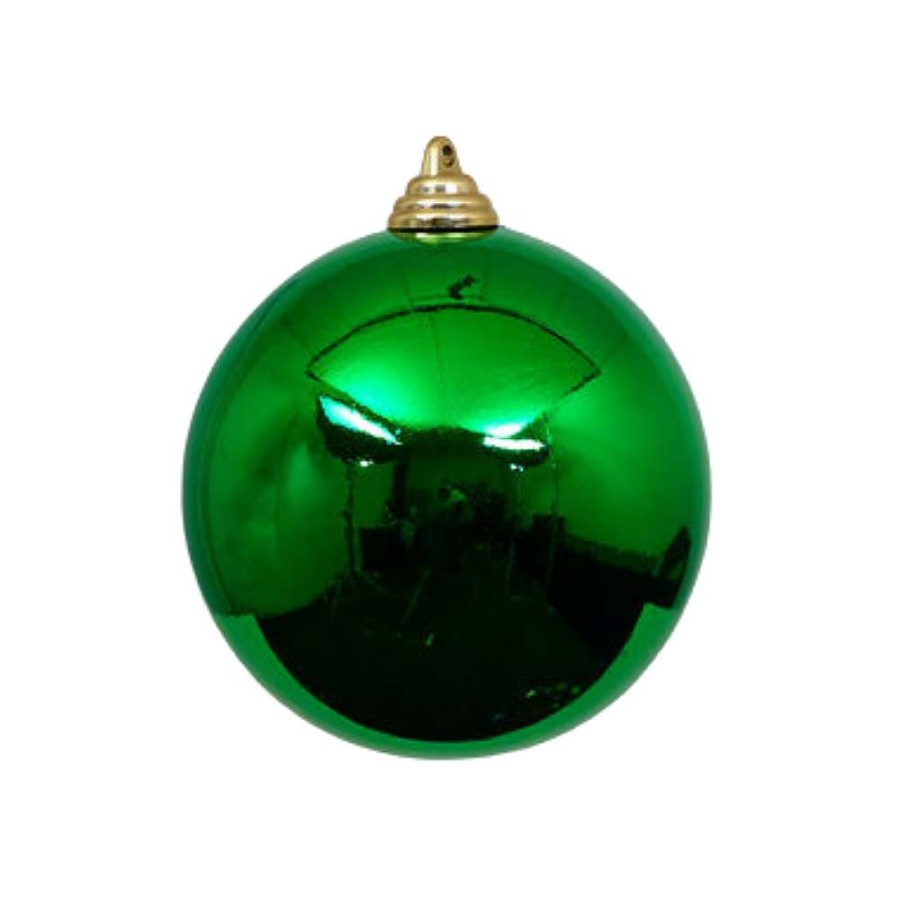 Farrisilk Mardi Gras | Emerald Green Shiny Ball Ornament, 6"